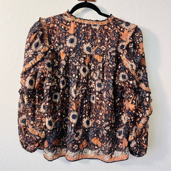 ULLA JOHNSON Manet Floral Blouse Size 4 - Picture 12 of 12